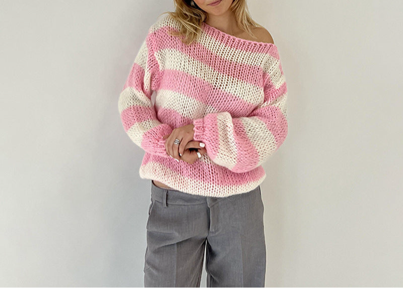 Loose Striped Pullover Sweater