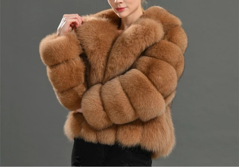 Coat Imitation Fox Fur Women's Clothing
