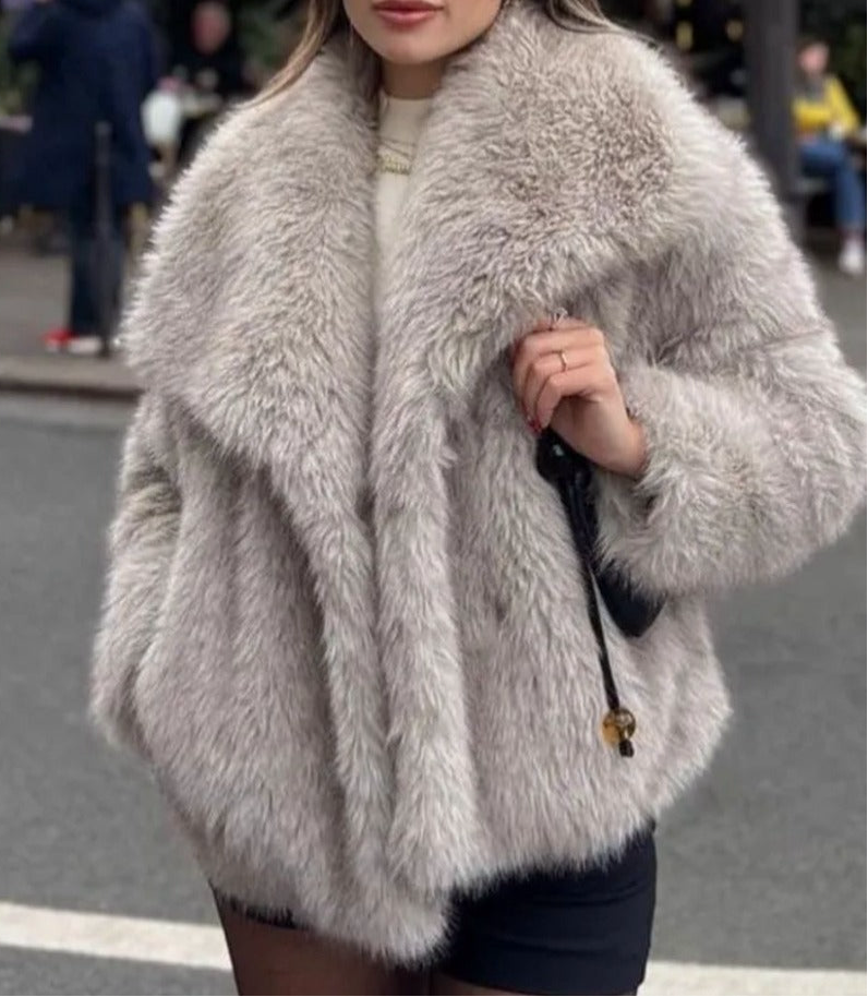 Winter Warm Thicken Fluffy Lapel Jacket