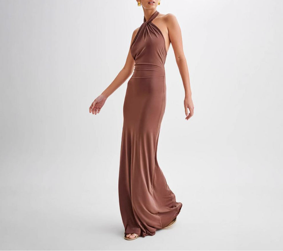 Backless Slim Fit Waist Slimming Maxi Dresses