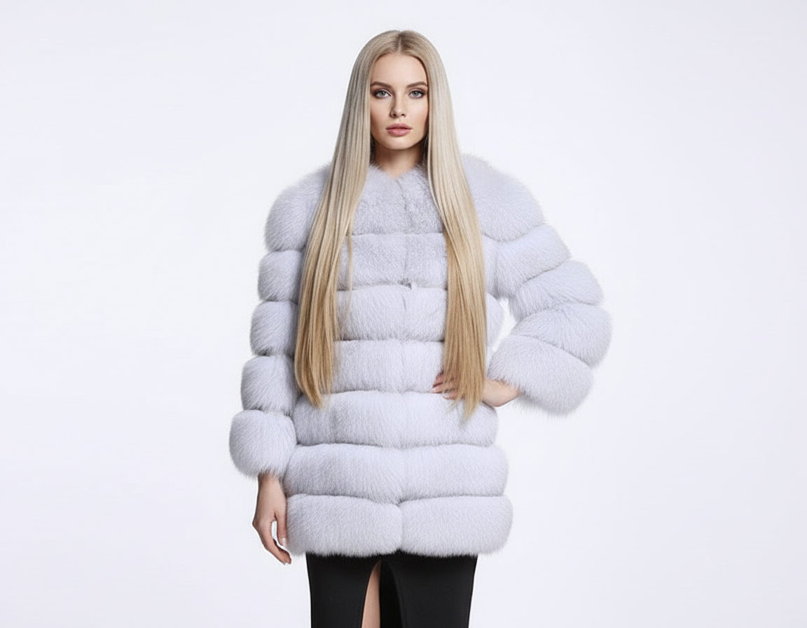 Ladies Luxury Long Fur Coat