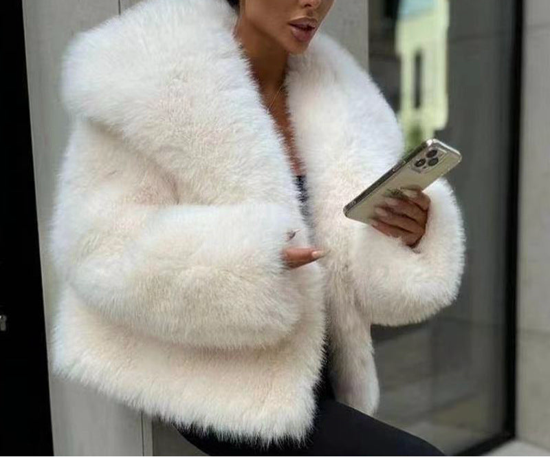 Fluffy Casual Fox Fur Jacket