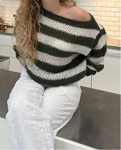 Loose Striped Pullover Sweater