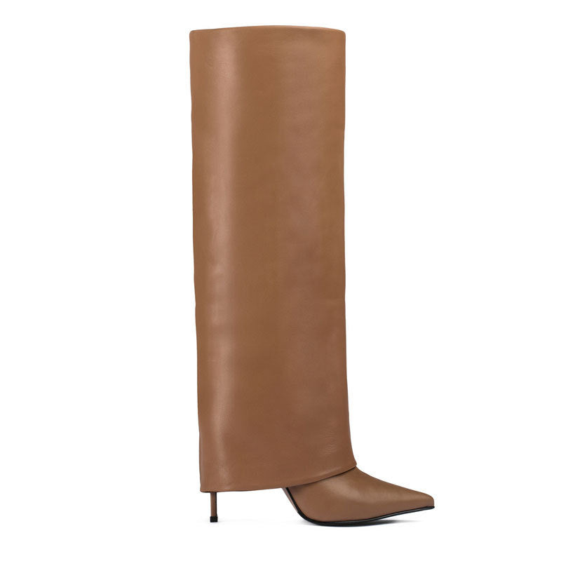 Stiletto Heel Pantyhose Boots Pointed Plus Size High Leg Boot