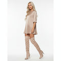 Pointed Toe Suede High Zipper Stiletto Heel Boots
