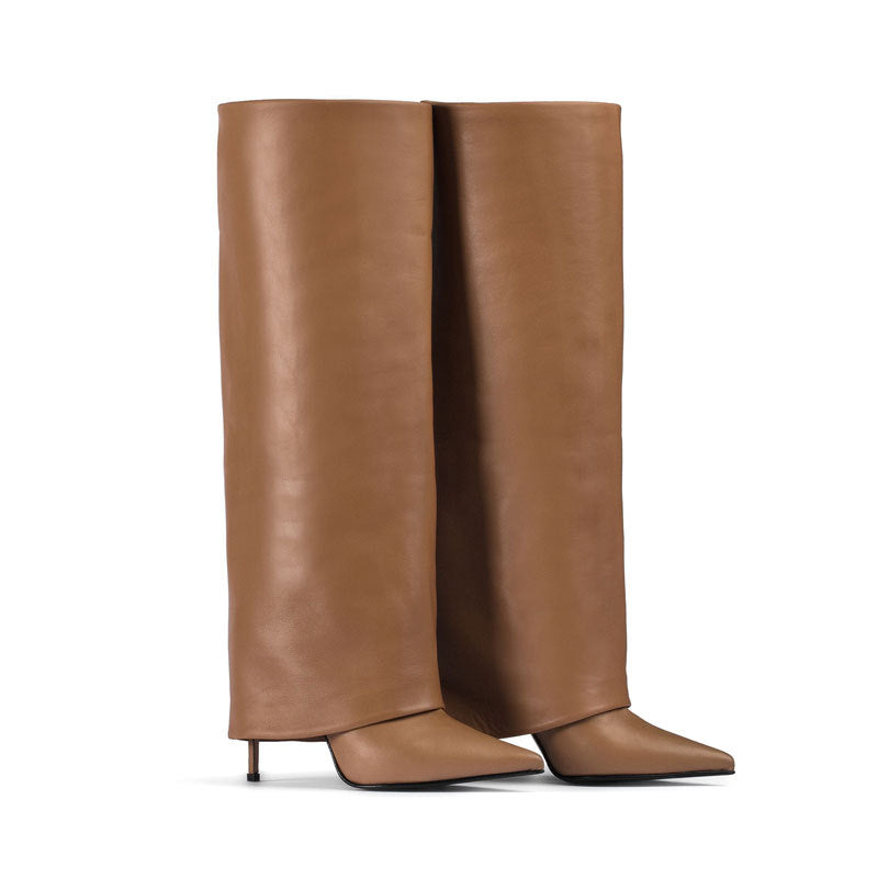 Stiletto Heel Pantyhose Boots Pointed Plus Size High Leg Boot