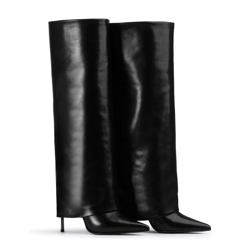 Stiletto Heel Pantyhose Boots Pointed Plus Size High Leg Boot
