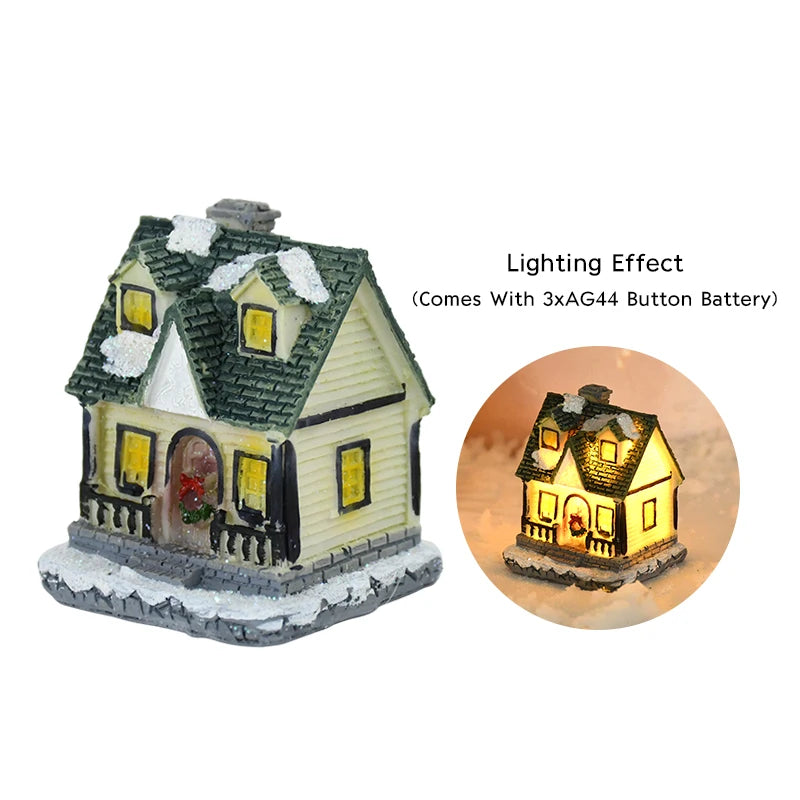 Christmas LED Light Wooden House Decorations