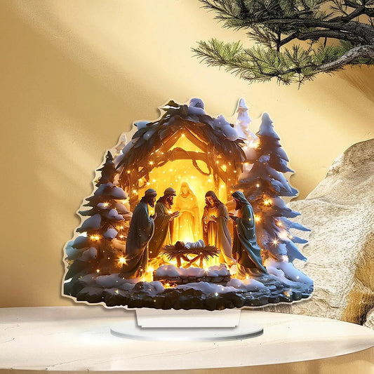 Christmas Nativity Scene | Decorative Holy Family Table Ornament for Christmas Holiday