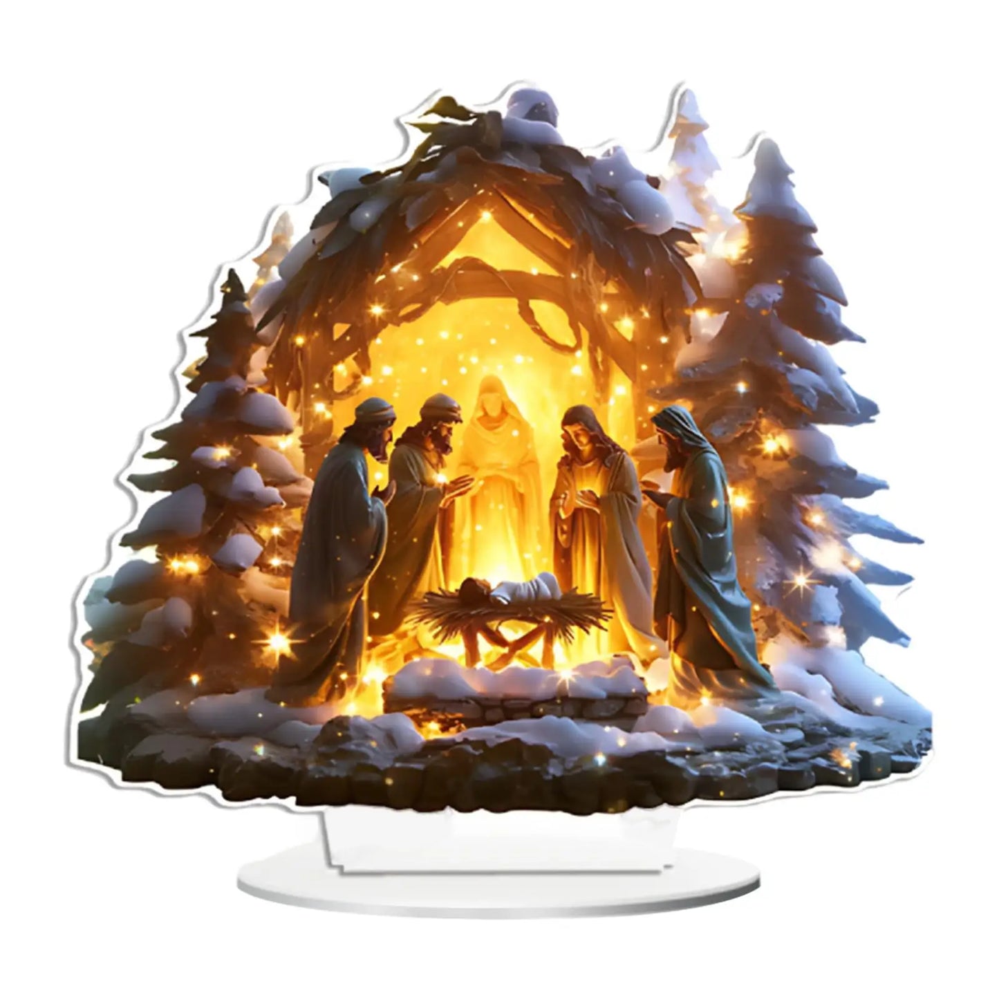 Christmas Nativity Scene | Decorative Holy Family Table Ornament for Christmas Holiday