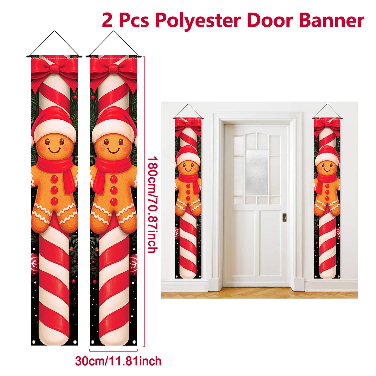 Christmas Santa Claus Snowman Door Couplet