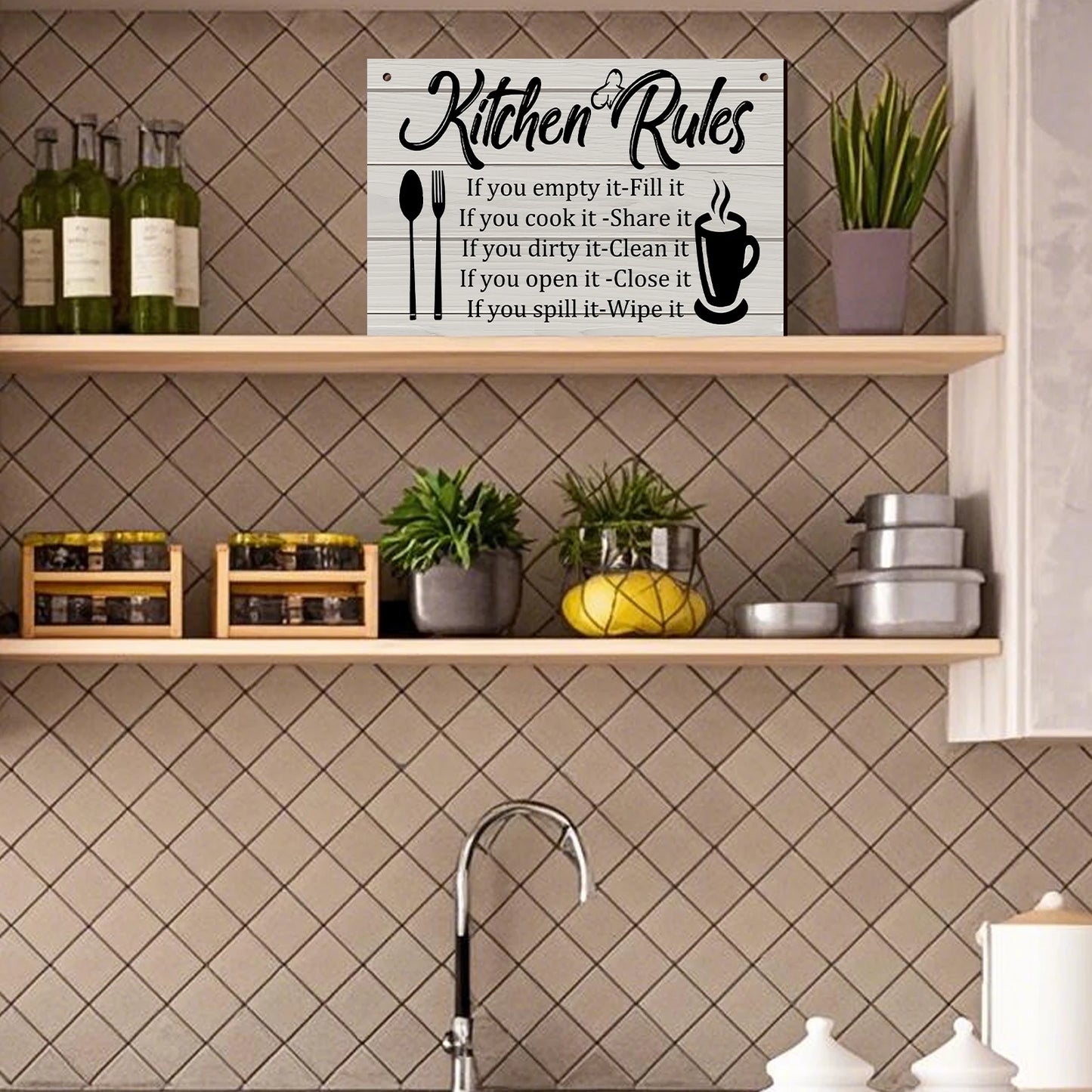 Kitchen Wooden Rules Decor