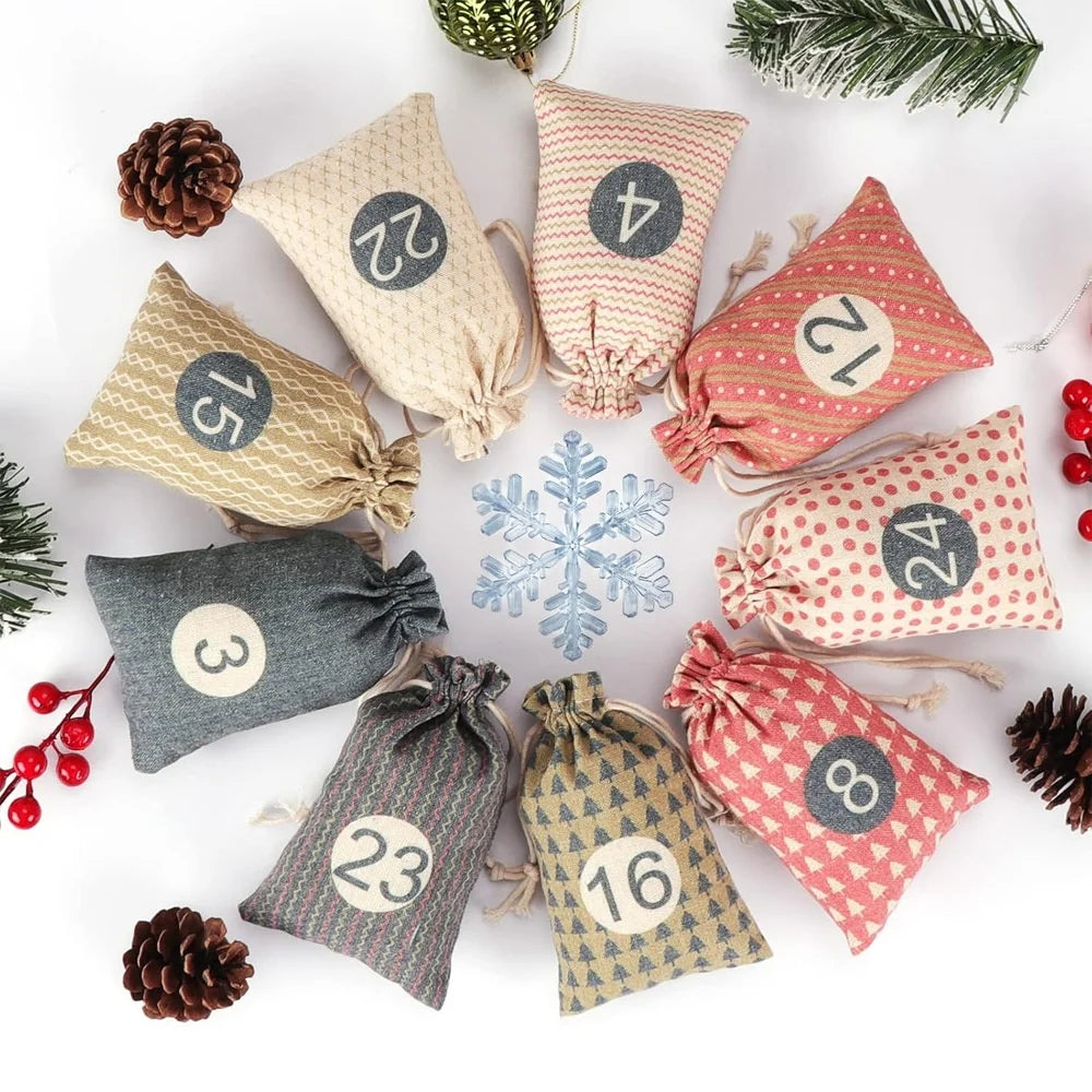 Christmas Calendar To Fill Yourself | 24 Set Gift Bags For Children