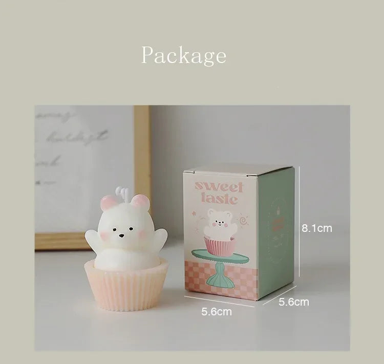 Handmade Cake Bear Candle