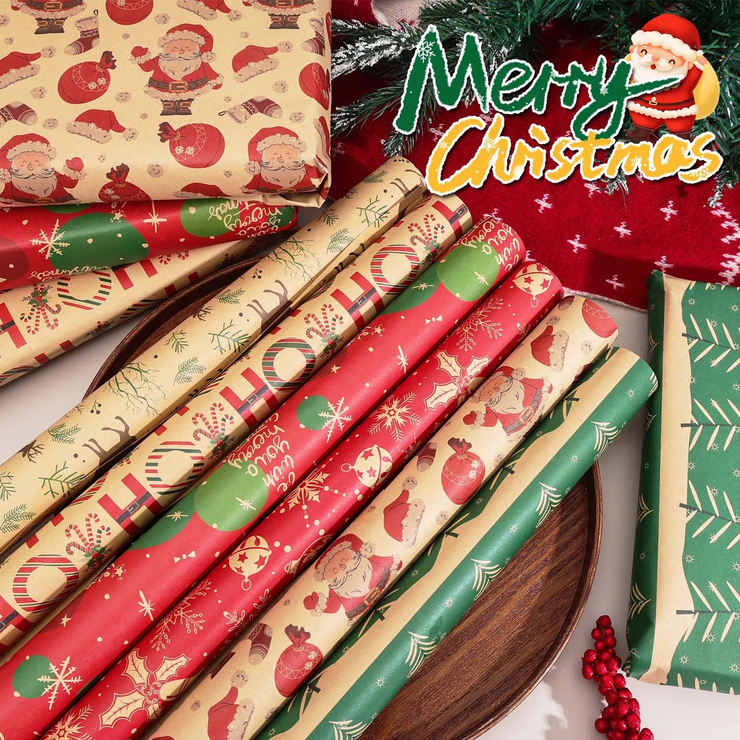 Christmas Kraft Wrapping Paper