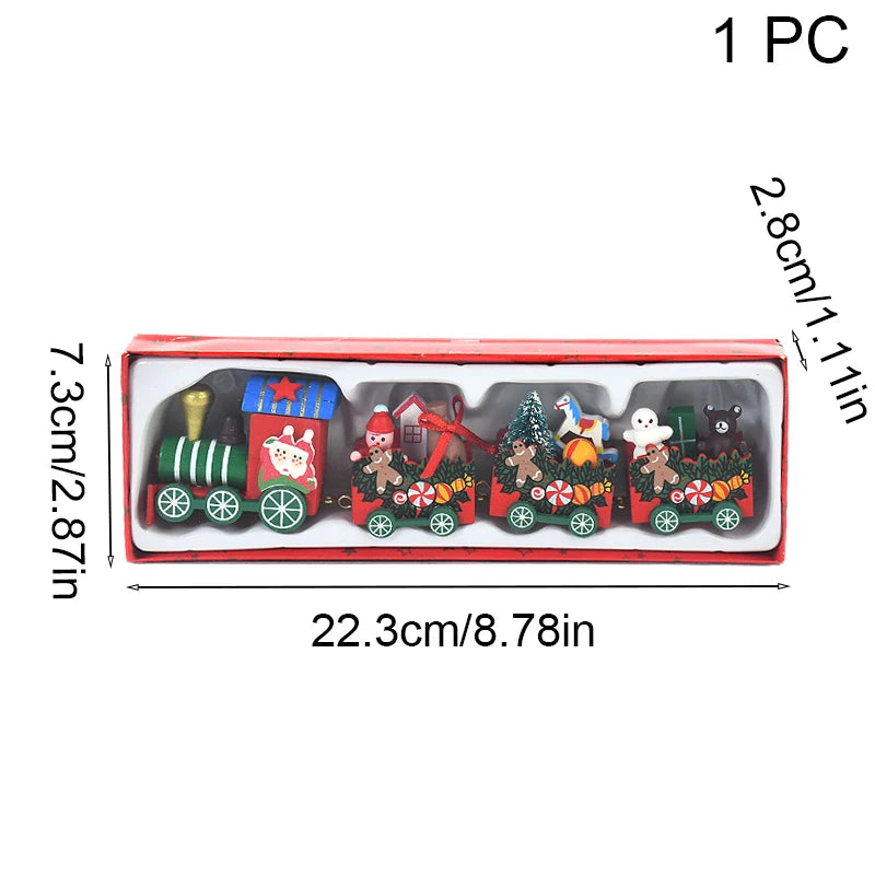 Christmas Wooden Train | Merry Christmas Decorations