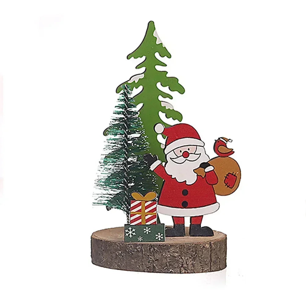 Christmas Wooden Ornaments | Xmas Tree Pendant | Santa Claus Table Decor