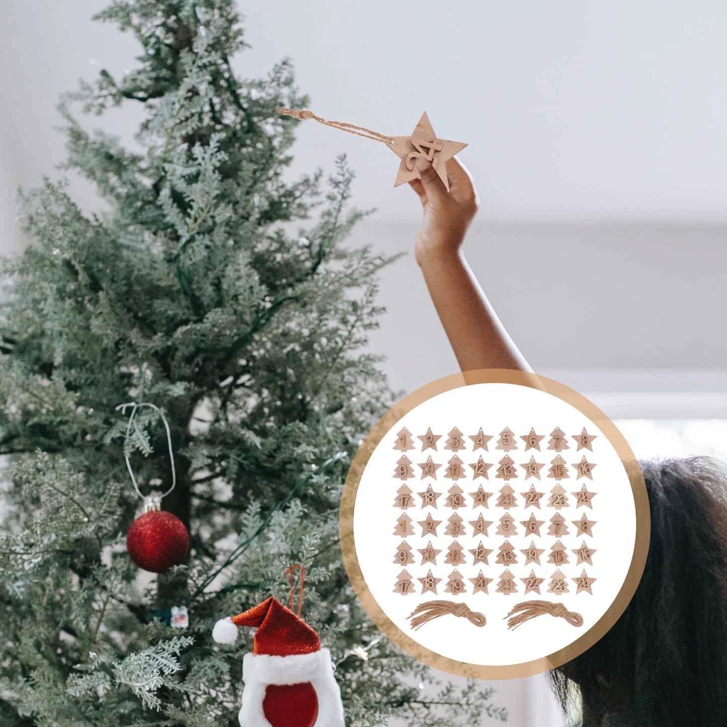 Christmas Calendar Wooden Pendants