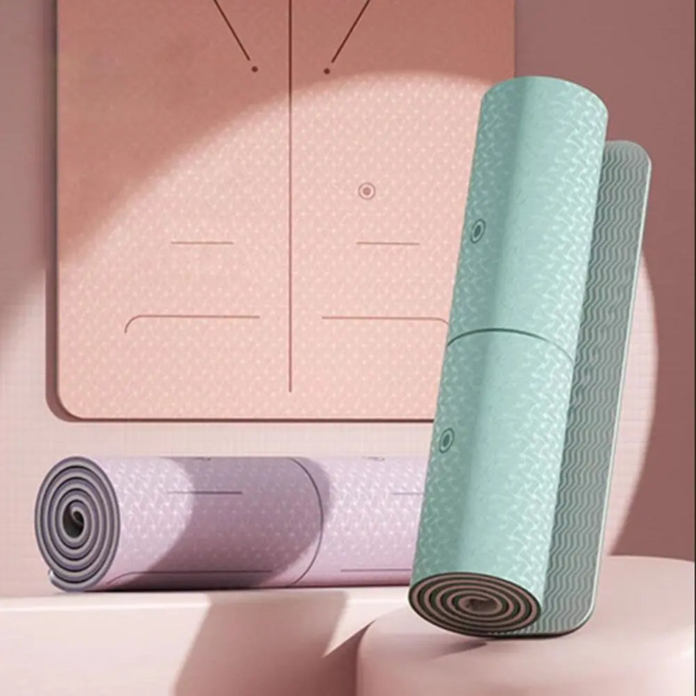 Non Slip Yoga Mat - Pilates Mat | Double Sided Fitness Exercise Mat