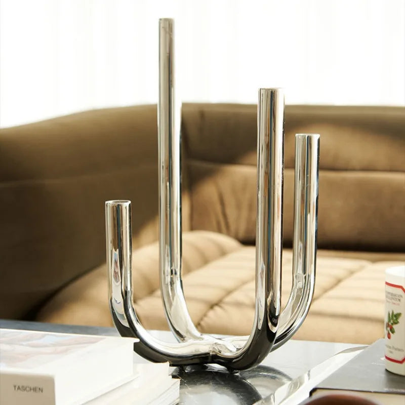 Modern Four Head Metal Candle Holders