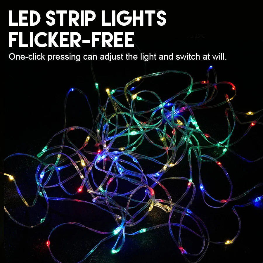 Christmas LED Tree Lamp Silicone Sleep Lamp Lighted with 10M Storable String Light 1800mAh USB-Rechargeable with Hook for Kids