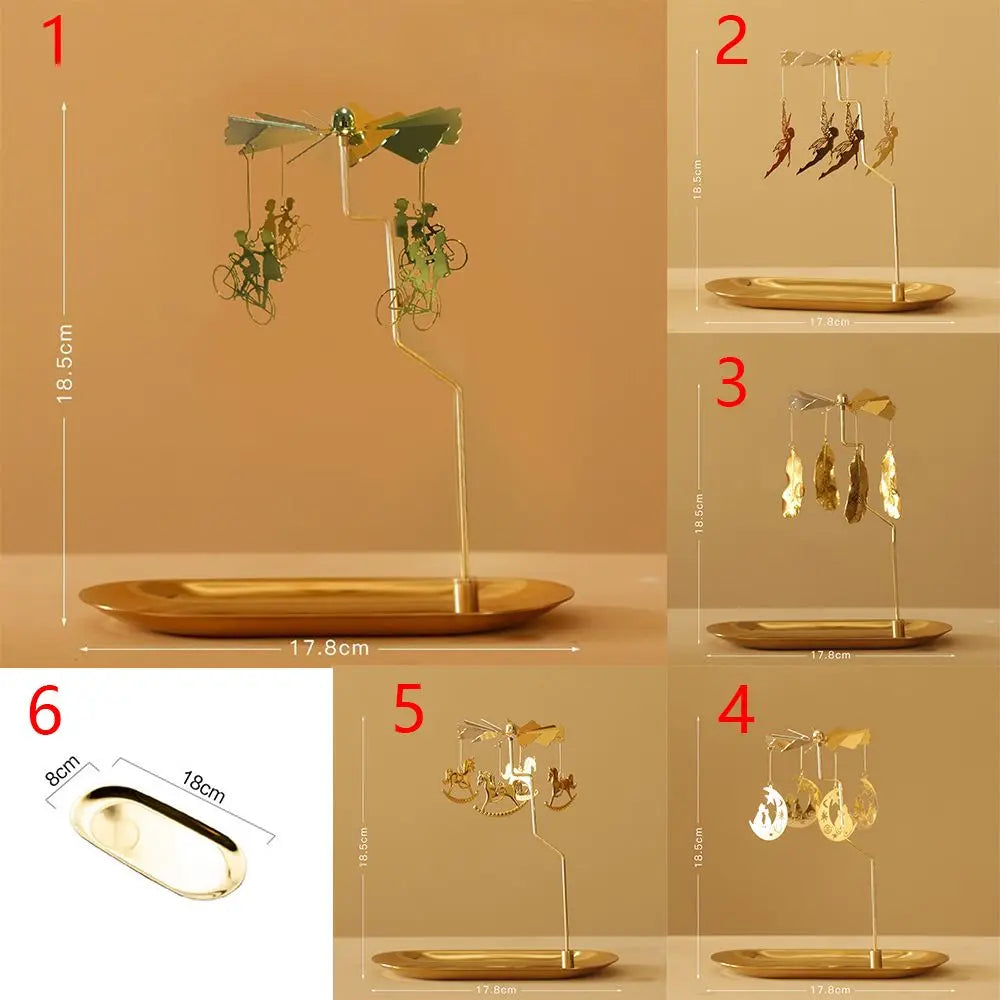 Gold Rotating Spinning Candle Holder