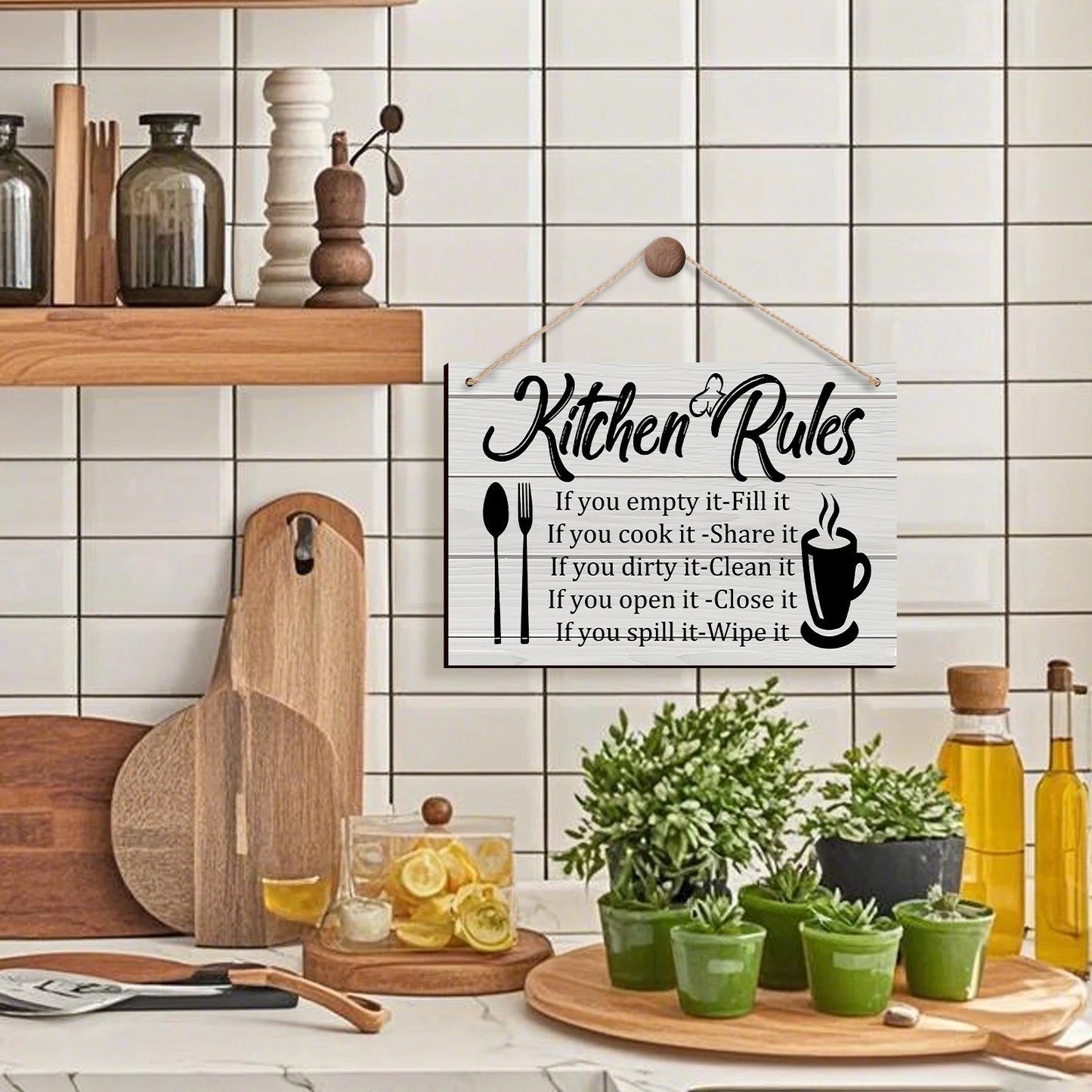 Kitchen Wooden Rules Decor