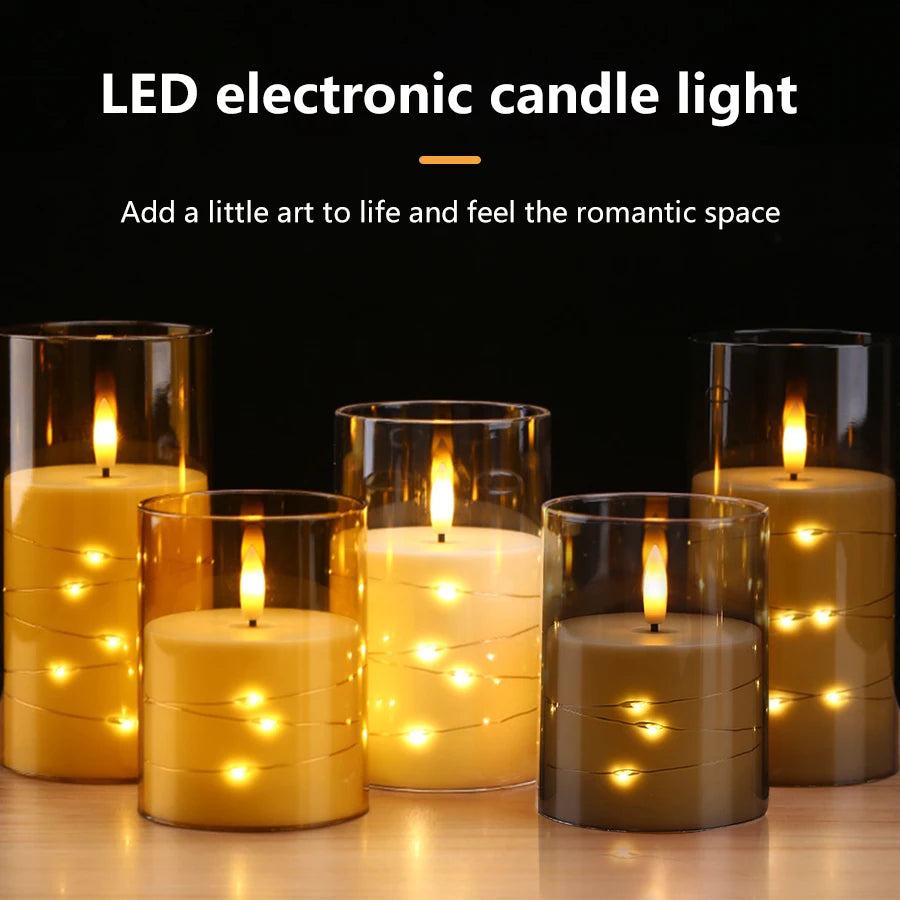LED Glass Candle Light with Remote Control | Christmas Decoration