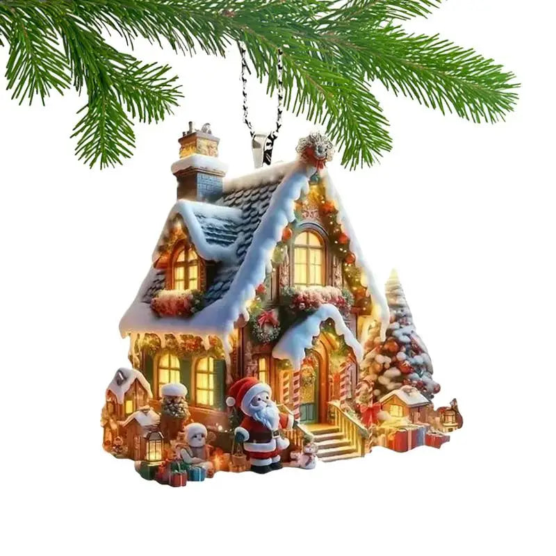 Christmas Snow House | Acrylic Hanging Decoration