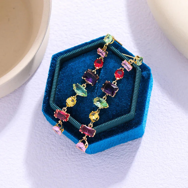 18K Gold Plated Colourful Crystal Zircon Necklace