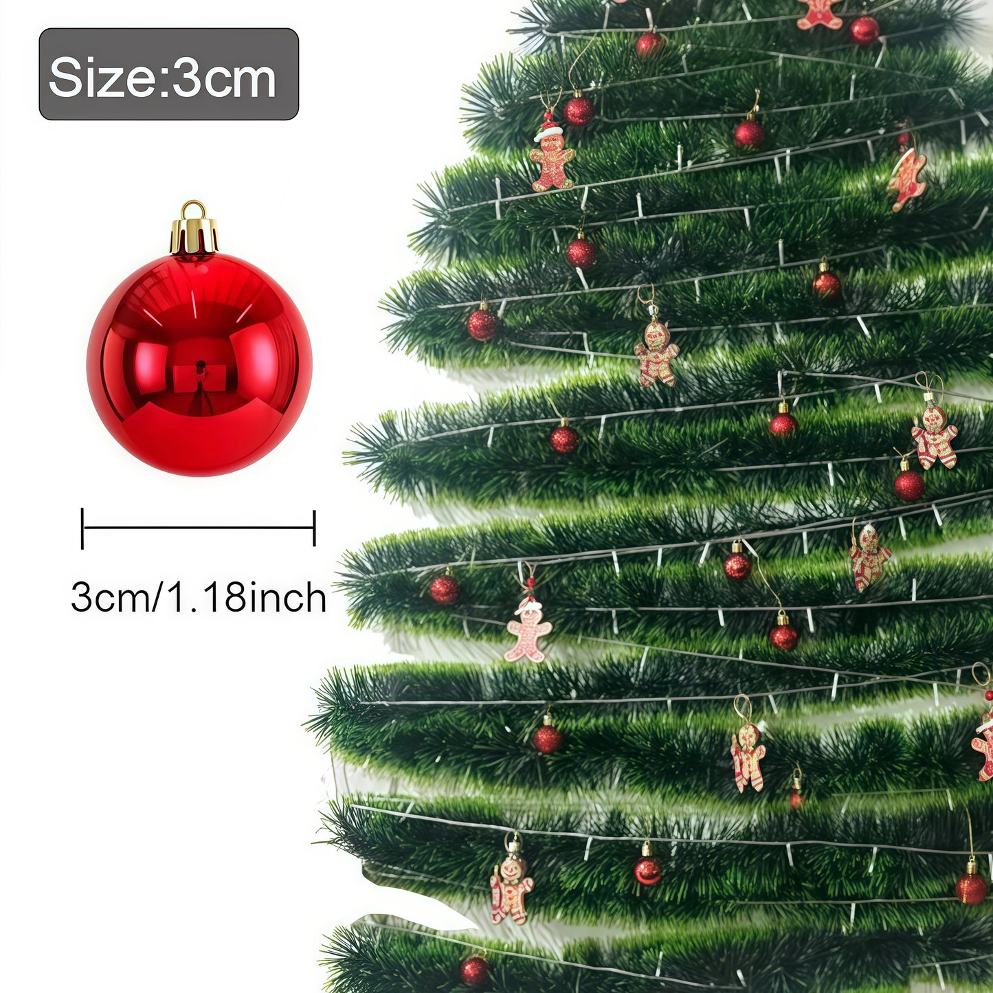 24pcs 3cm Christmas Balls Christmas Decorations