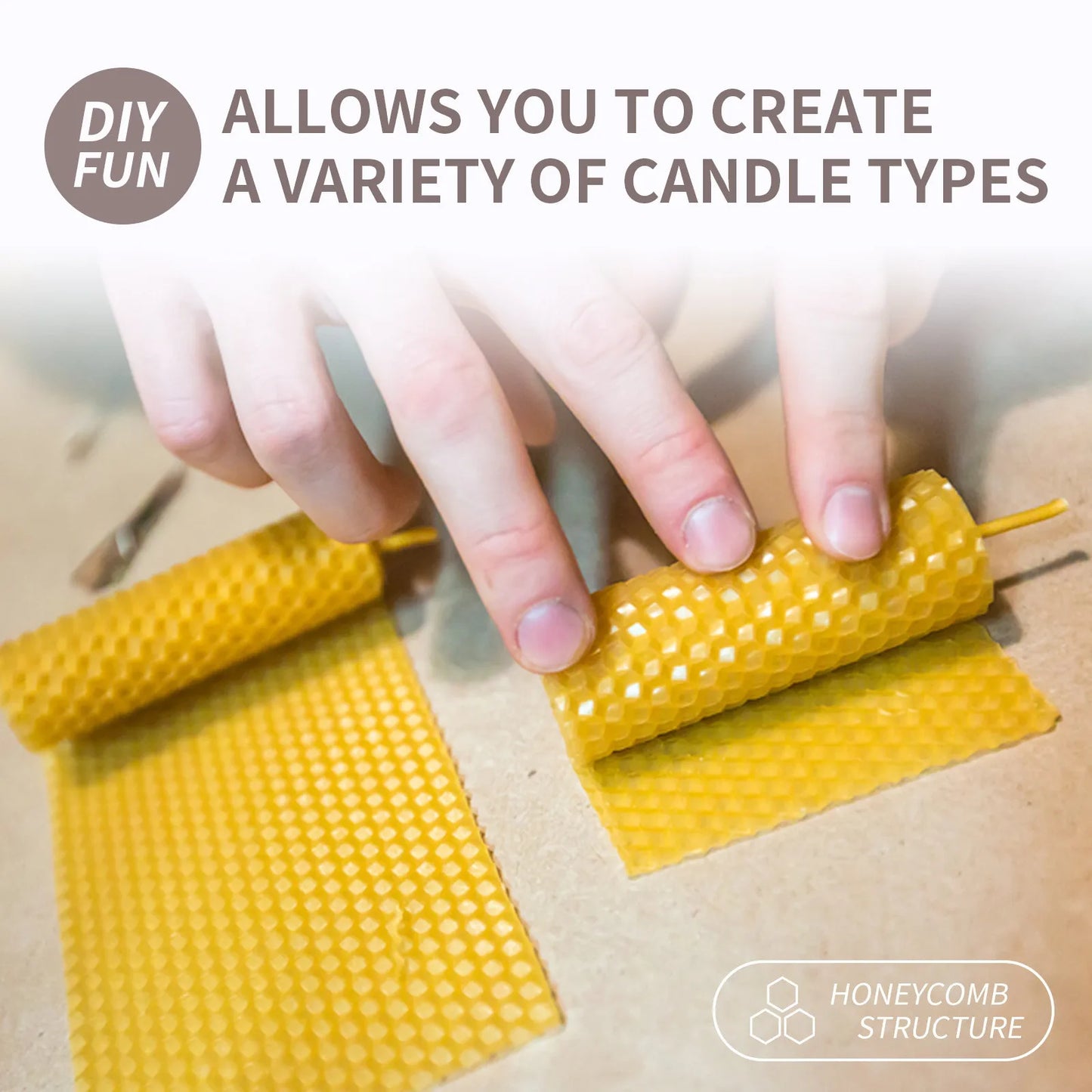 10pcs Natural Beeswax Candles Handmade | No Fragrance