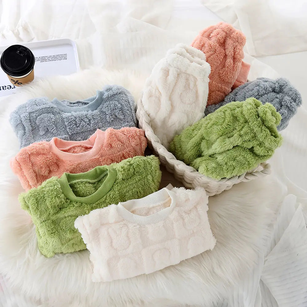 Kids Pyjama Sets 2 Piece Warm Cozy Sleepwear