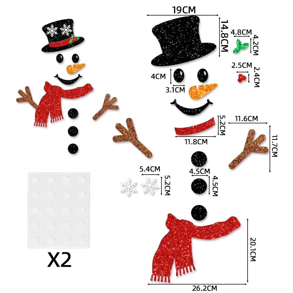 Christmas Decorations Stickers | Snowman | Christmas Tree | Santa Claus | Window Stickers | Door/Wall Stickers