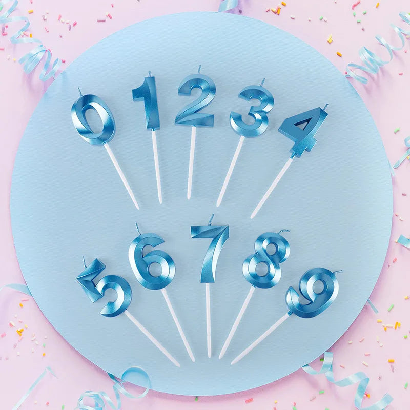 Number Birthday Candles Pink/Blue