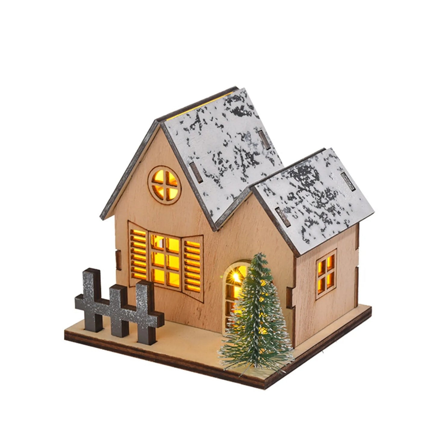 Christmas LED Light Wooden House