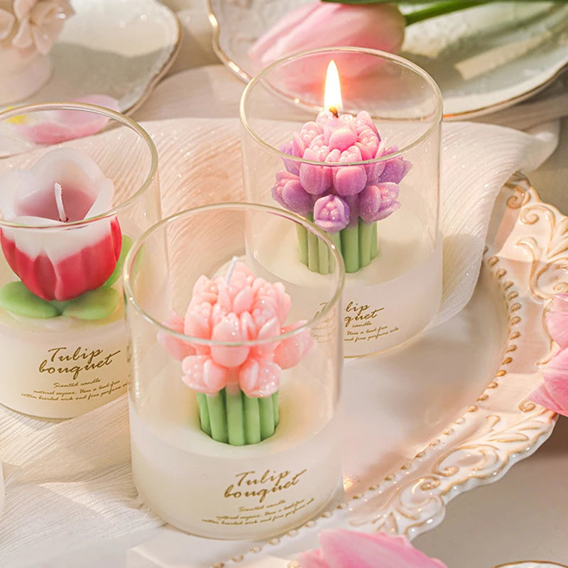 Flower Scented Candles | Multi Color Atmosphere Fragrance | Gift Box