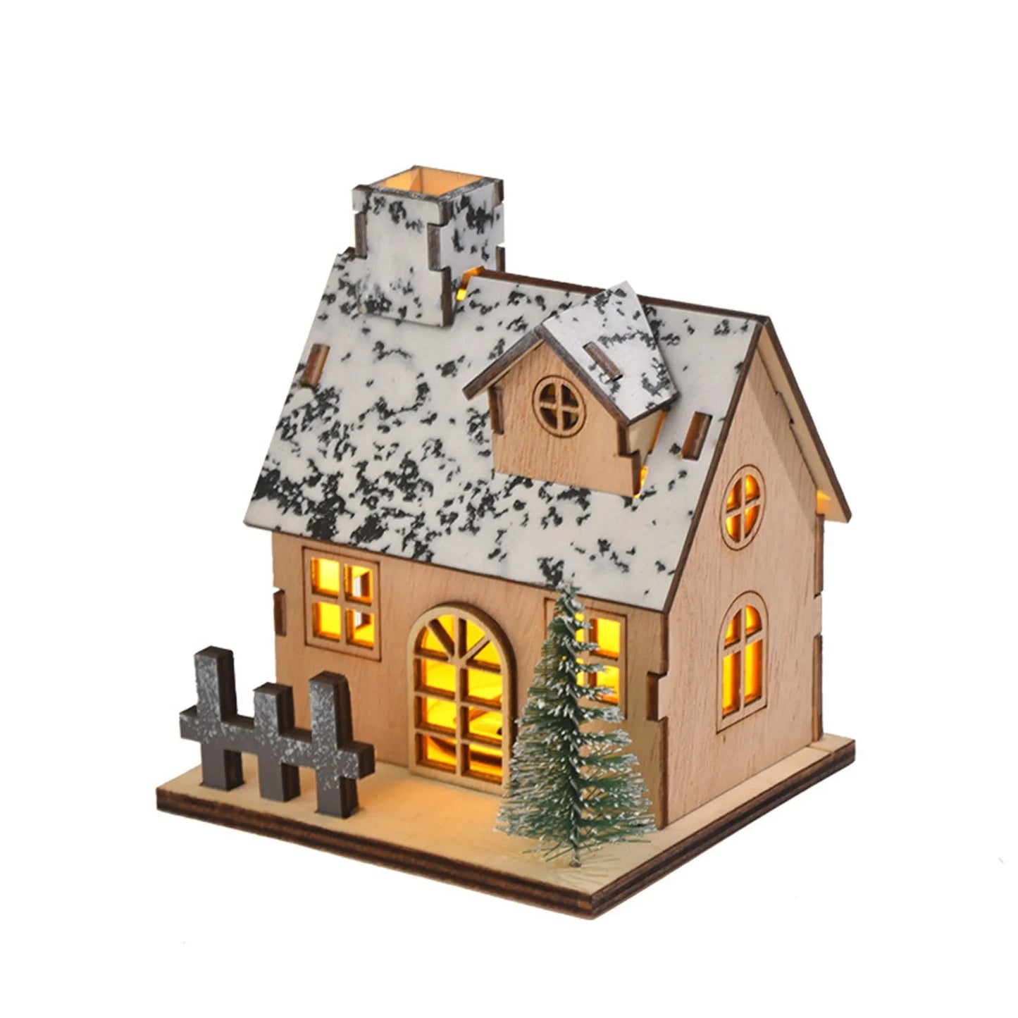 Christmas LED Light Wooden House