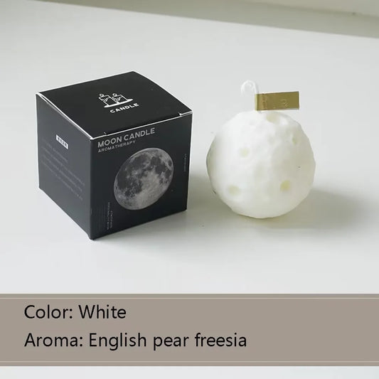 3D Scented Candles Black Geometry Moon Candle | Home Decor