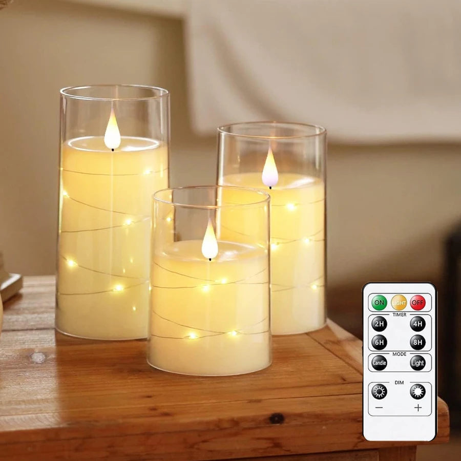 LED Candles with Embedded Star String Battery
