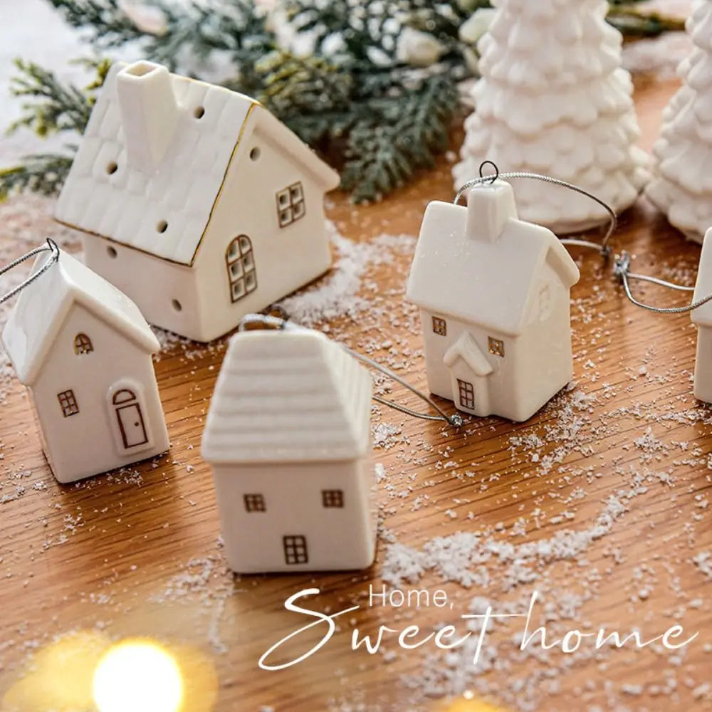 Christmas Ceramic House | Christmas Tree Charms Decoration