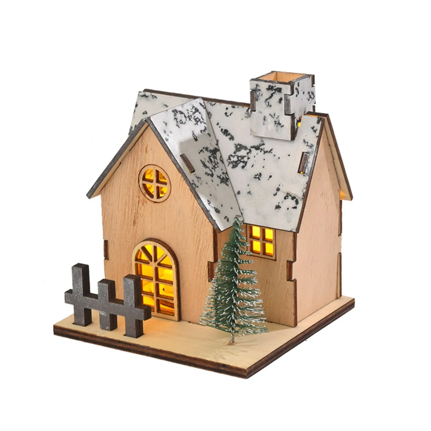 Christmas LED Light Wooden House