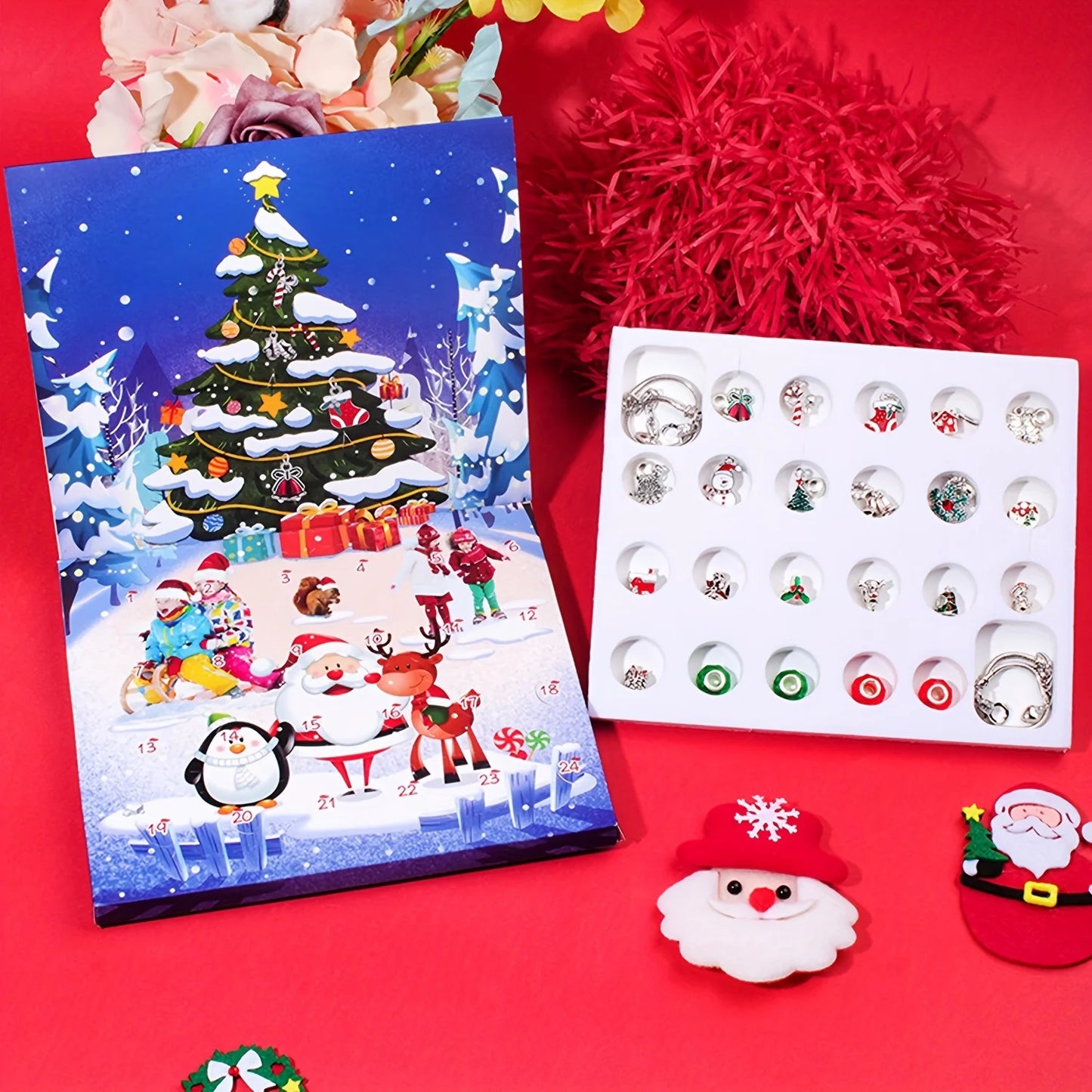 Christmas 24-day countdown calendar set | DIY bracelet making kit | creative holiday gift