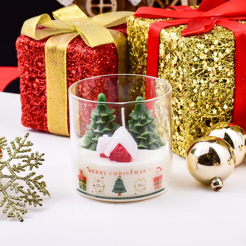 Christmas Tree House Candle | Christmas Decorative Candle | Christmas Gif