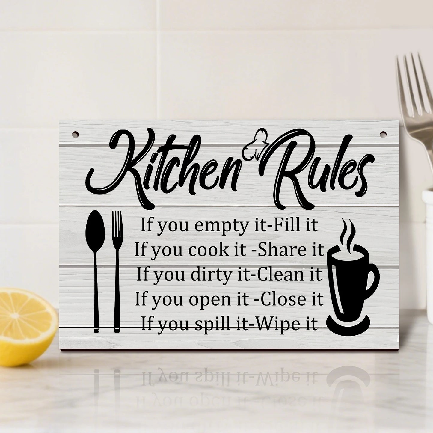Kitchen Wooden Rules Decor