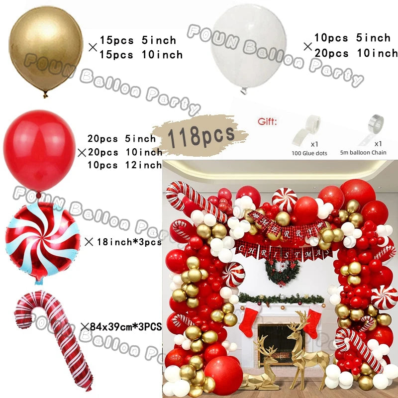 Christmas Balloons Set Decoration