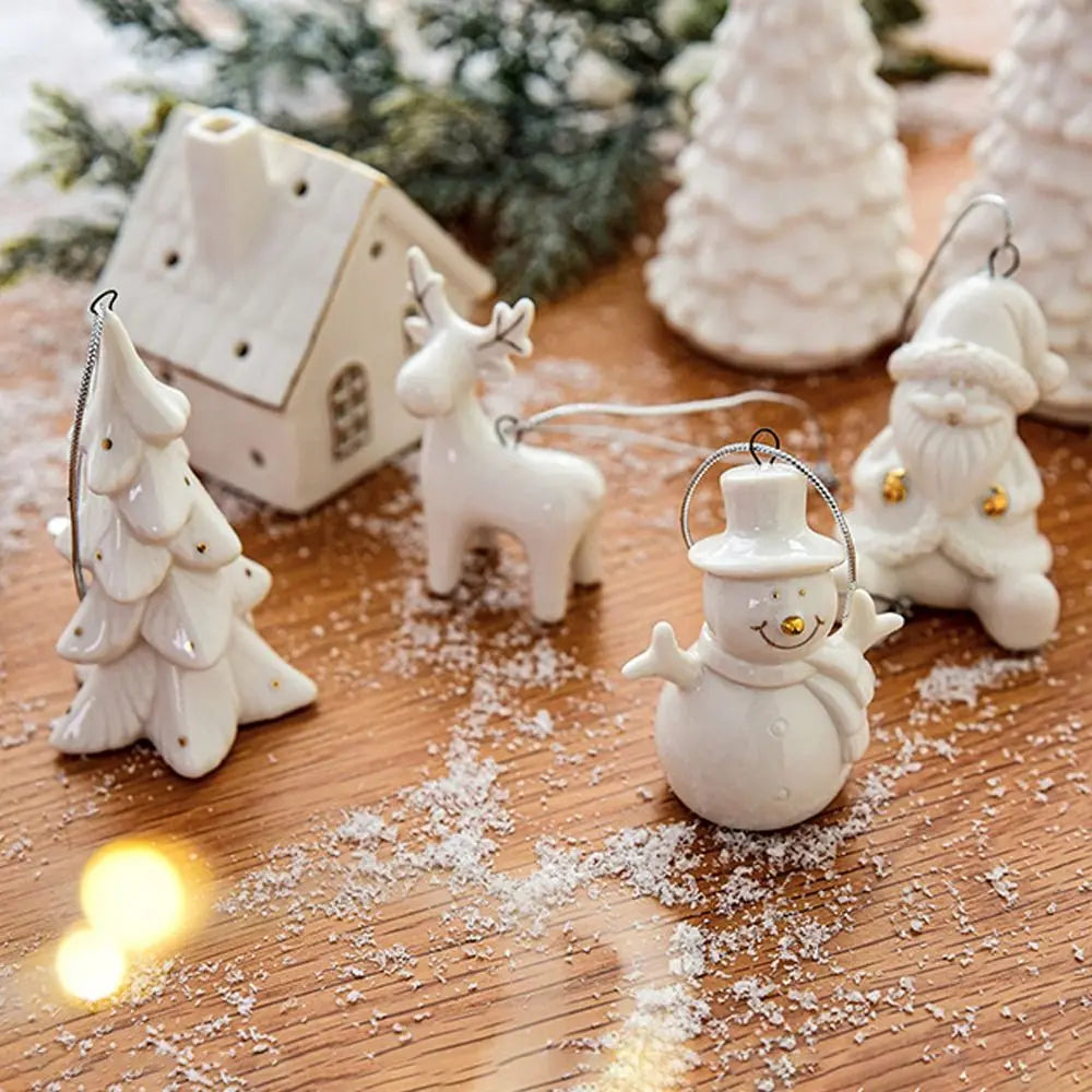 Christmas Ceramic House | Christmas Tree Charms Decoration