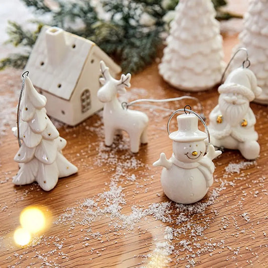 Christmas Ceramic House | Christmas Tree Charms Decoration