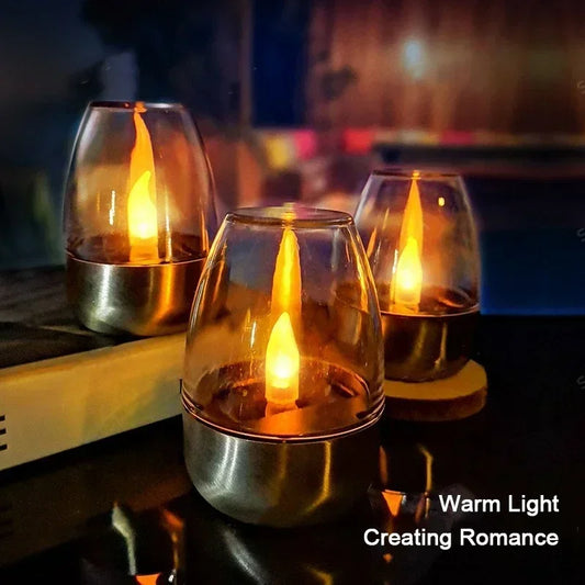 LED Solar Candles Light Flameless | Rechargeable | Outdoor Waterproof | Solar Candles Lamp