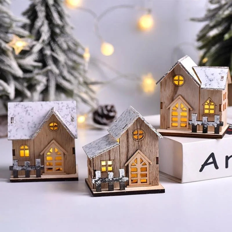 Christmas LED Light | Wooden House Christmas Decorations